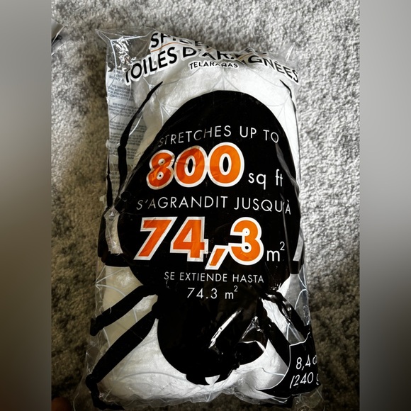 Halloween Decor Bundle Spider Webs, Projector, Banner, LED Sign, & Carving Kit - Picture 5 of 9